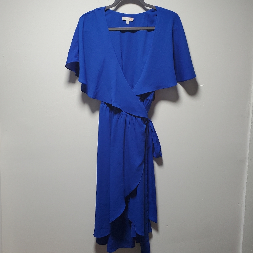 NWT Gianni Bini GB Blue Wrap Dress Size Small Spring Summer Cute Casual